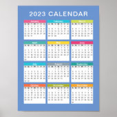 Niedlicher und farbenfroher Kalender 2023 | Poster (Vorne)