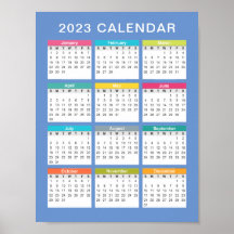 Niedlicher und farbenfroher Kalender 2023 | Poster