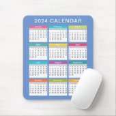 Niedlicher und farbenfroher Kalender 2024 | Mousep Mousepad (Mit Mouse)