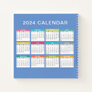 Niedlicher und farbenfroher Kalender 2024 Notebo Notizblock