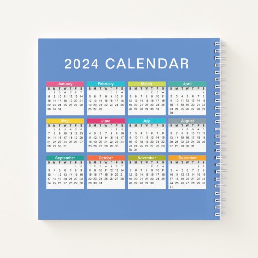 Niedlicher und farbenfroher Kalender 2024 | Notebo Notizblock (Rückseite)