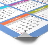 Niedlicher und farbenfroher Kalender 2024 | Poster (Ecke)