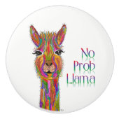 Niedlicher und farbenfroher Lama Door Knob - Keram Keramikknauf (Vorderseite)