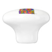 Niedlicher und farbenfroher Lama Door Knob - Keram Keramikknauf (Seitenansicht)