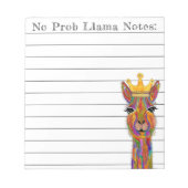 Niedlicher und farbenfroher Llama Alpaca Notepad Notizblock (Vorderseite)