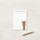 Niedlicher und farbenfroher Llama Alpaca Post-it Klebezettel (Auf Schreibtisch)