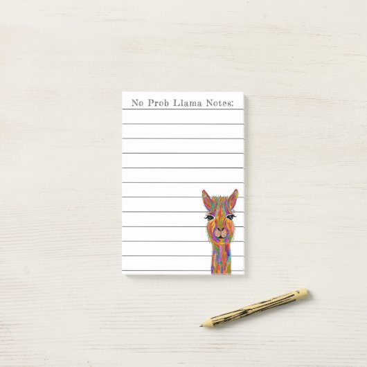 Niedlicher und farbenfroher Llama Alpaca Post-it Klebezettel (Auf Schreibtisch)