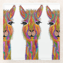 Niedlicher und farbenfroher Llama-Untersetzer Glasuntersetzer