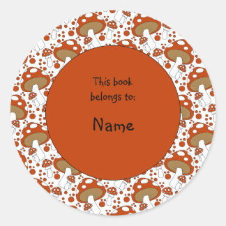 niedlicher und farbenfroher Pilz Runder Aufkleber