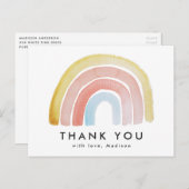 Niedlicher und farbenfroher Regenbogen Vielen Dank Postkarte (Vorne/Hinten)