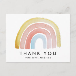 Niedlicher und farbenfroher Regenbogen Vielen Dank Postkarte