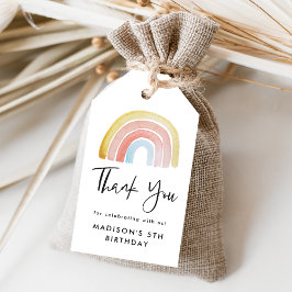 Niedlicher und farbenfroher Regenbogen zum Geburts Geschenkanhänger