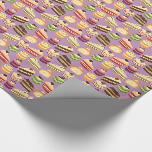 Niedlicher und farbenfroher Tee Illustriertes Must Geschenkpapier (Ecke)