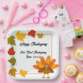 Niedlicher und farbenfroher türkischer Erntedank Pappteller (Party)