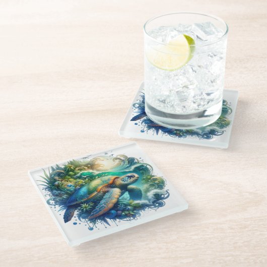 Niedlicher und farbenfroher Untersetzer (Schrägansicht)