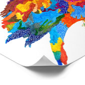 Niedlicher und farbenfroher Vogel auf einem Branch Poster (Ecke)