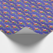 Niedlicher und farbenfroher Weihnachtsmann mit Can Geschenkpapier (Ecke)