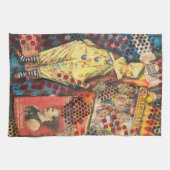 Niedlicher und farbenfroher Zirkus Clownsküche Han Geschirrtuch (Horizontal)