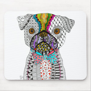 Niedlicher und farbiger Mops Dog Mousepad