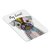 Niedlicher und farbiger Mops Magnet 3"x4" (Rechte Seite)