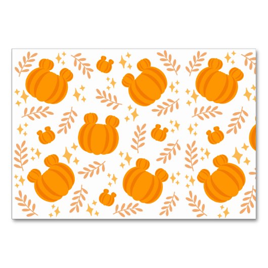 Niedlicher und gemütlicher Kürbispflaster Tischnummer (Vorderseite)