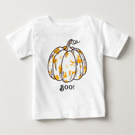 Niedlicher und gespeckter Orange Jack-O’ Lantern Baby T-shirt