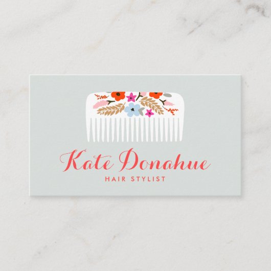 Niedlicher und Girl-Hair-Stylistischer Kombensalon Visitenkarte (Vorderseite)