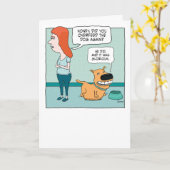 Niedlicher und glücklicher überfütterter Hund Funn Karte (Gelbe Blume)