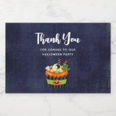 Niedlicher und grauenhafter Halloween Cupcake Dank Schaumweinetikett (Einzelnes Label)