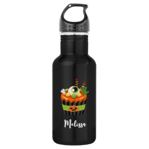 Niedlicher und grauenhafter Halloween Cupcake mit Edelstahlflasche