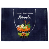 Niedlicher und grauenhafter Halloween Cupcake mit Große Geschenktüte (Rückseite)