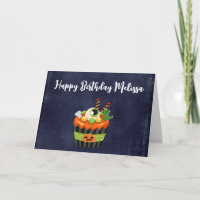 Niedlicher und grauenhafter Halloween Cupcake mit