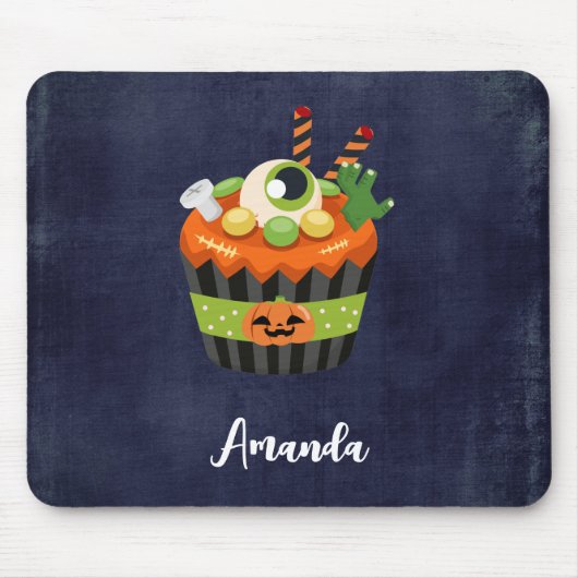 Niedlicher und grauenhafter Halloween Cupcake mit Mousepad (Vorne)