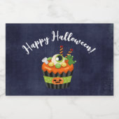 Niedlicher und grauenhafter Halloween Cupcake mit  Schaumweinetikett (Einzelnes Label)