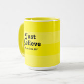 Niedlicher und heller Glaube an Wunder Gelb Tasse (Vorderseite Links)