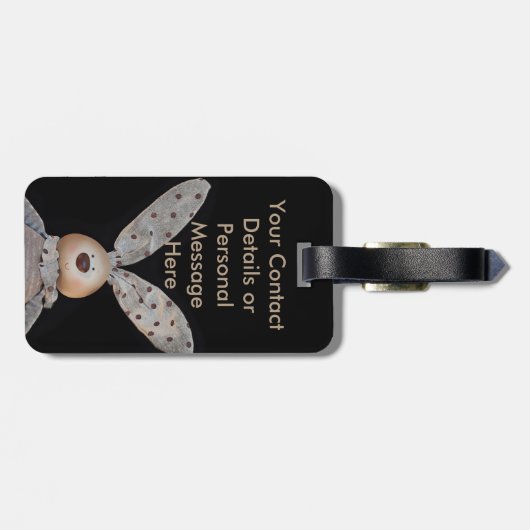 Niedlicher und kuscheliger Hase Gepäckanhänger (Rückseite horizontal)