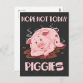 Niedlicher und leichter Schweinefarm Postkarte (Vorne/Hinten)