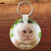 Niedlicher und lustiger Affe Personalisierte Kinde Schlüsselanhänger (Vorderseite)