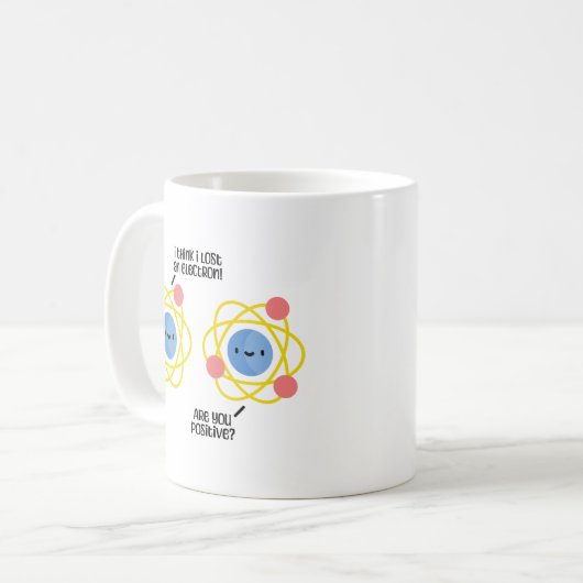 Niedlicher und lustiger Atom Science Joke Pub Kaffeetasse (Vorderseite Links)