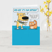 Niedlicher und lustiger aufgeregter Hund und Grump Karte (Gelbe Blume)