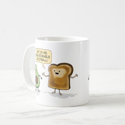 Niedlicher und lustiger Avocado Toast Kaffeetasse (Vorderseite Links)