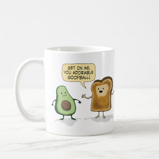 Niedlicher und lustiger Avocado Toast Kaffeetasse (Links)