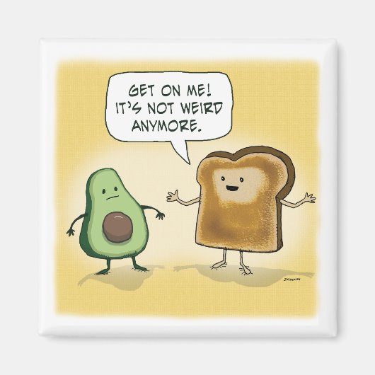 Niedlicher und lustiger Avocado Toast Magnet (Vorne)