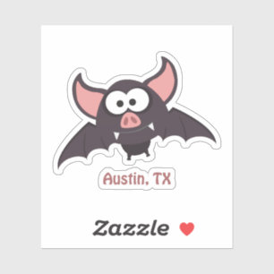 Niedlicher und lustiger Cartoon Austin Texas Bat Aufkleber