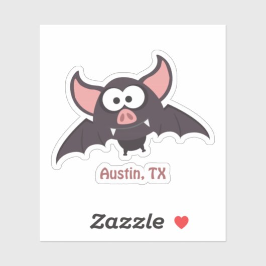 Niedlicher und lustiger Cartoon Austin Texas Bat Aufkleber (Blatt)