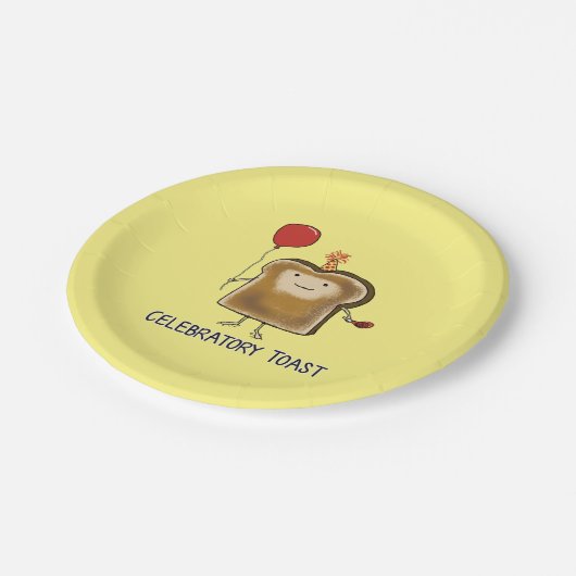 Niedlicher und lustiger Celebratory Toast Pappteller (Schrägansicht)