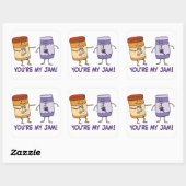 Niedlicher und lustiger Erdnussbutter Du bist mein Quadratischer Aufkleber (Blatt)