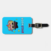 Niedlicher und lustiger Felsenstern mit rosa Gepäckanhänger (Vorderseite horizontal)