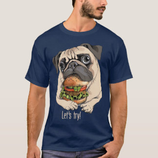 Niedlicher und lustiger Hund Niedlicher Mops mit H T-Shirt