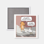 Niedlicher und lustiger Hund und Huhn Magnet (Vorderseite/Rückseite)